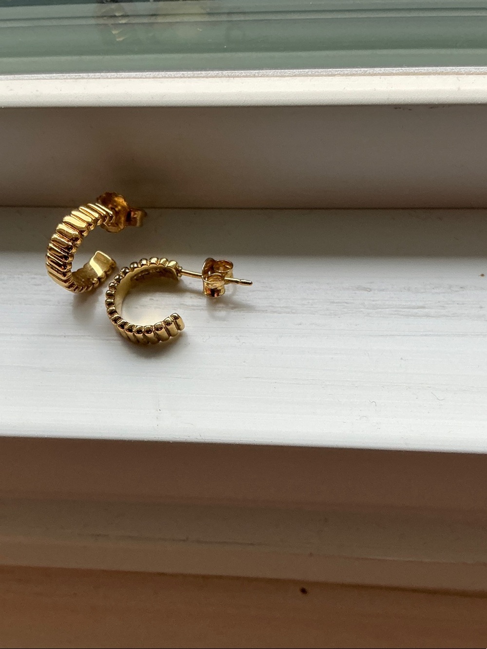 Gold vermeil petite hoops